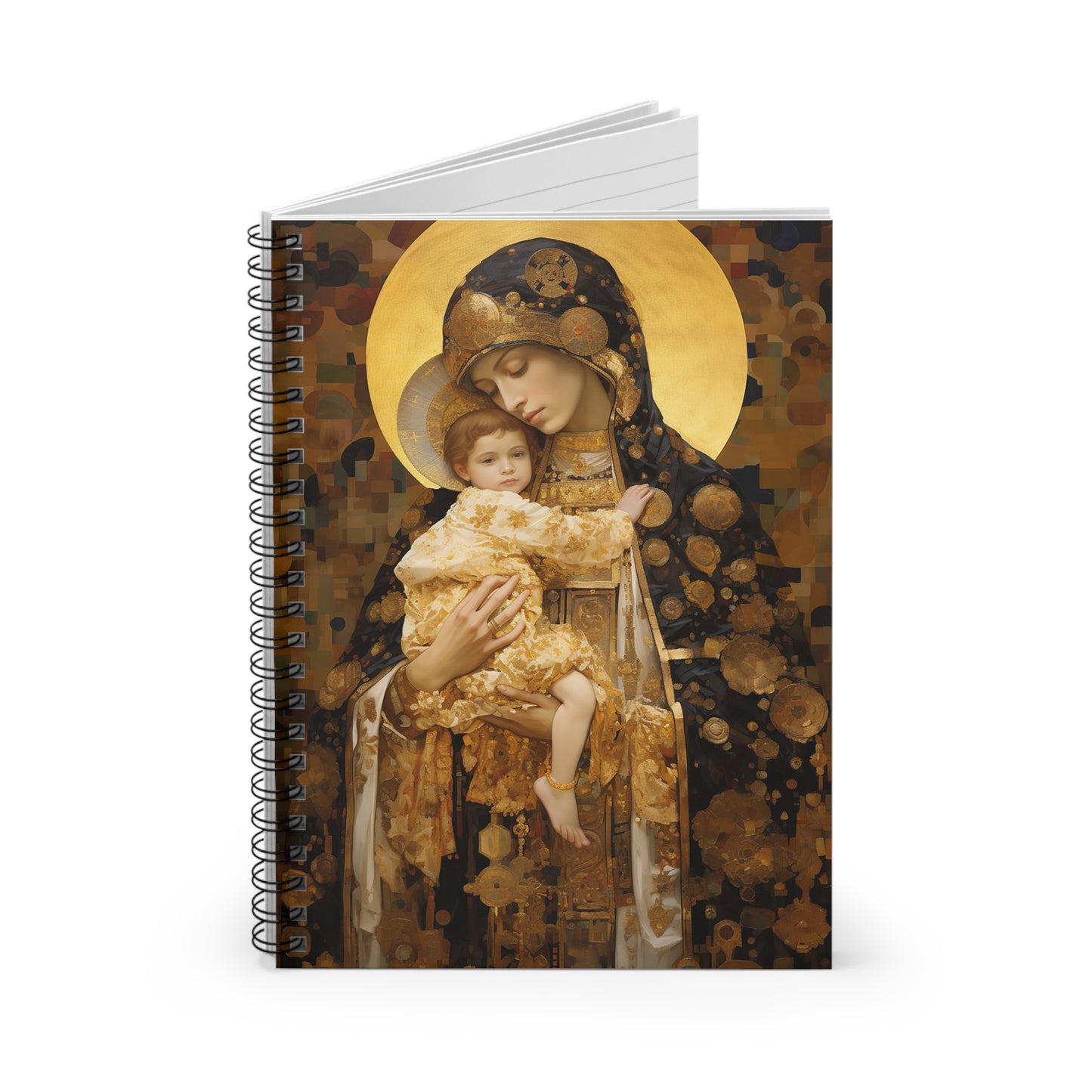 The Light of Love Journal - Sanctified Souls Art - Religious Based Notebook - Spiral Notebook - Ruled Line - Mary and the Christ Child