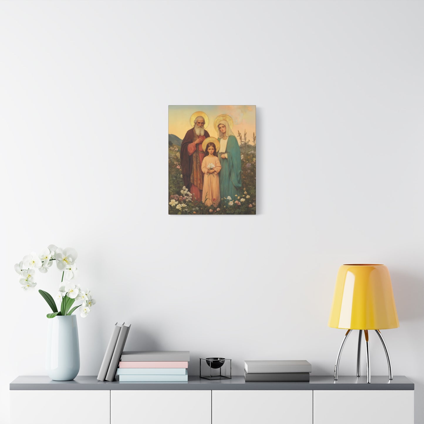 Saints Joachim and Anne with Young Mary - Gallery Wrapped Canvas - Print - Religious Art for your Home - Catholic Art