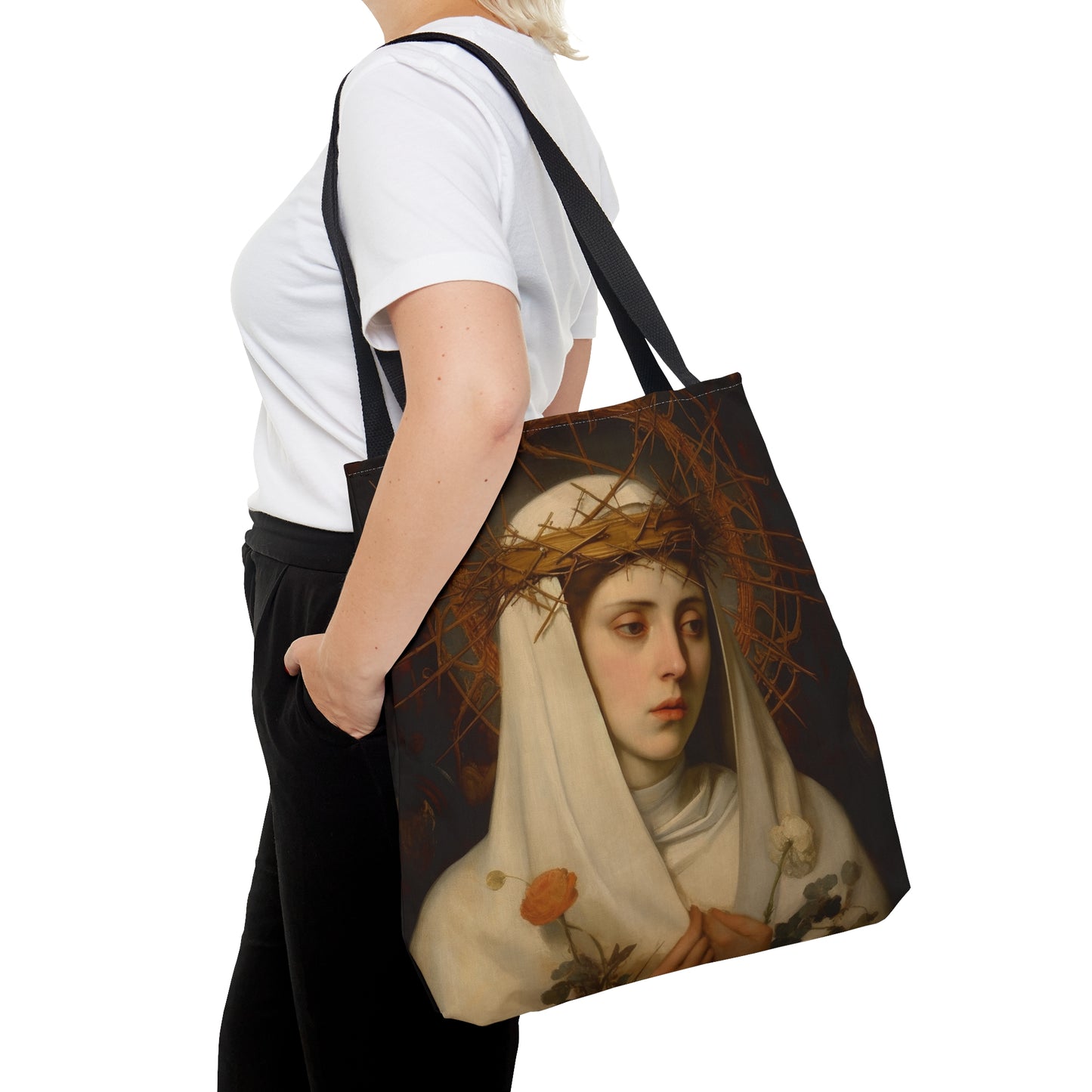 Saint Catherine of Siena Tote Bag - Large Medium Small Faith Art Bag -  Catholic Saint Purse - Carry All Bag - Religious Art Gift