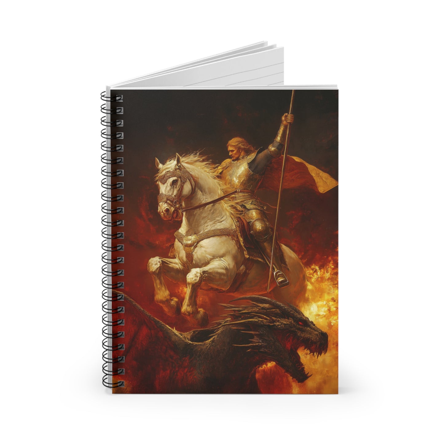 Saint George - Sanctified Souls Art - Religious Based Notebook - Spiral Notebook - Prayer journal