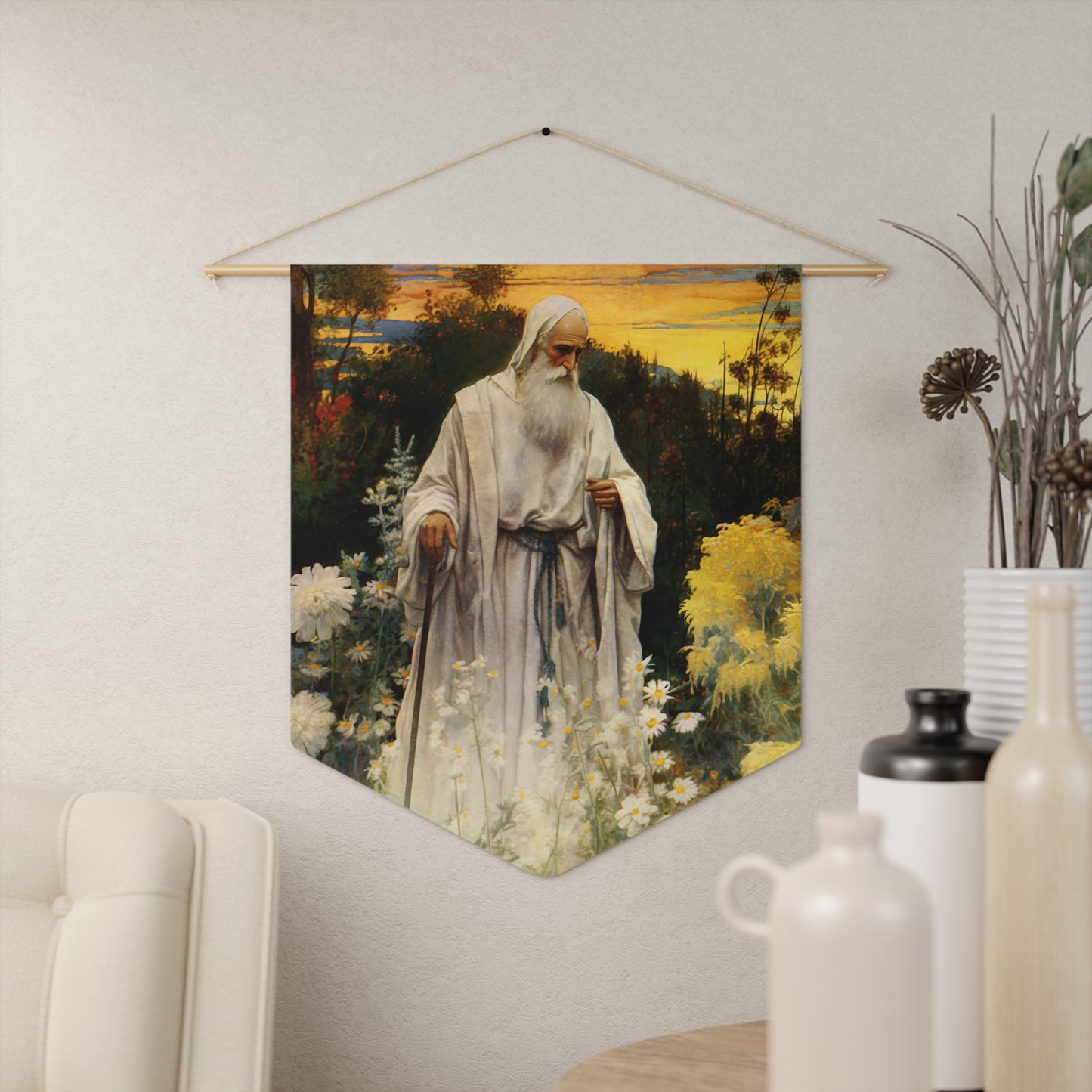 Saint Phocas Wall Banner / Wall Hanging / Pennant - Prayer room art - Catholic Home -  18" x 21"
