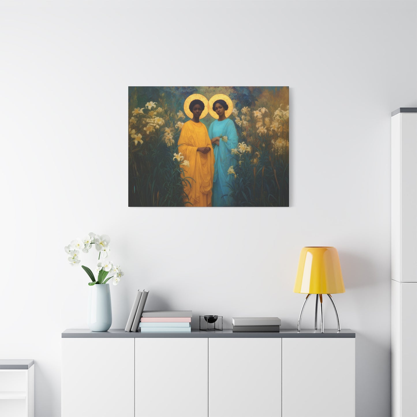 Saint Perpetua and Saint Felicity -  Museum Wrapped Canvas - Sanctified Souls Print - Religious Art for your Home - Catholic Saint Art