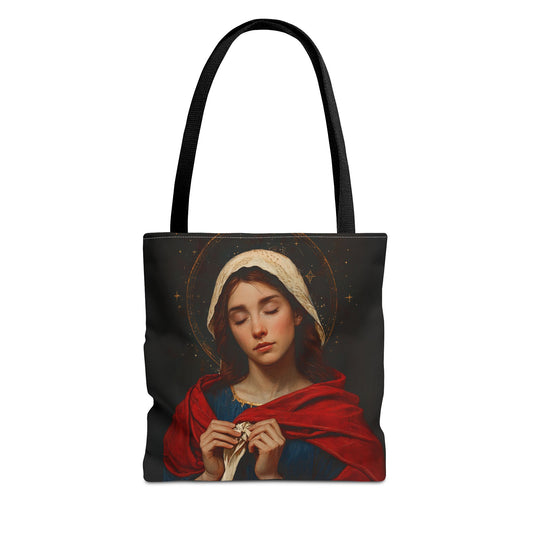 Mary Undoer of Knots - Mother Mary  - Untier of Knots - Marian Art - Tote Bag - Large Medium Small Faith Art Bag - Tote Purse