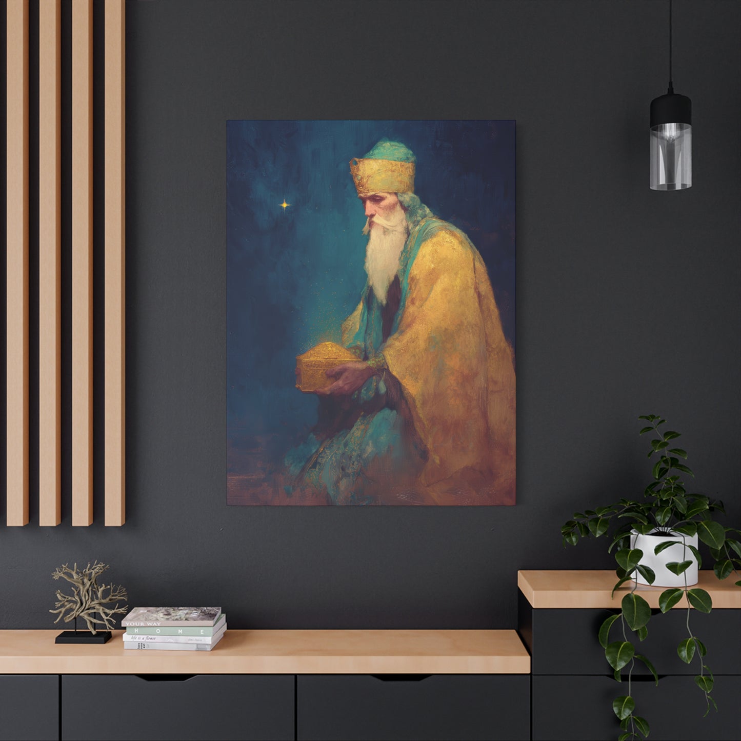 Caspar and the Offering of Worship - 3 Wise Men - Gallery Wrapped Canvas - Print - Religious Art for your Home - Catholic