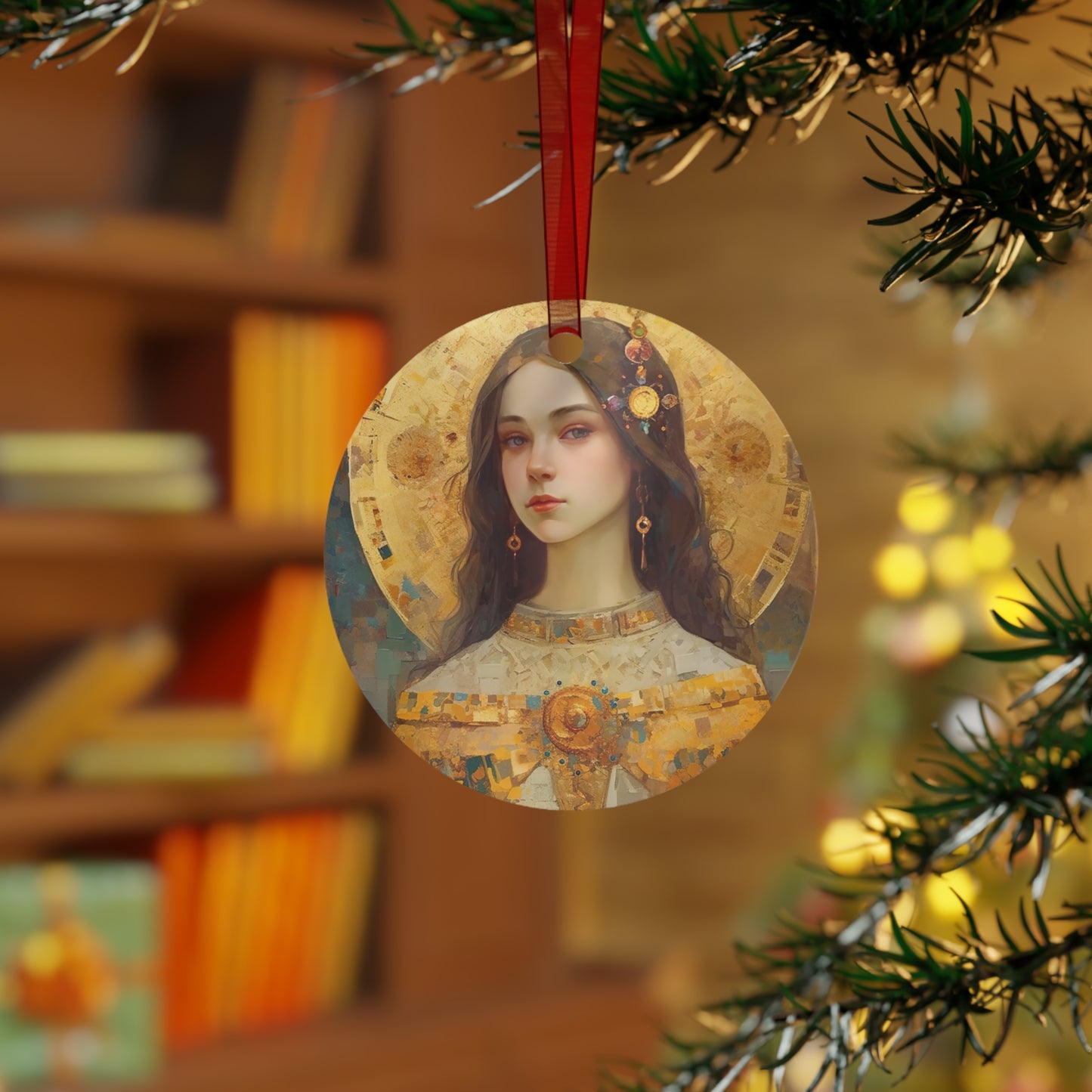 Saint Dymphna - Religious Holiday Christmas Ornament and Keepsake - Double sided Keepsake Religious Ornament