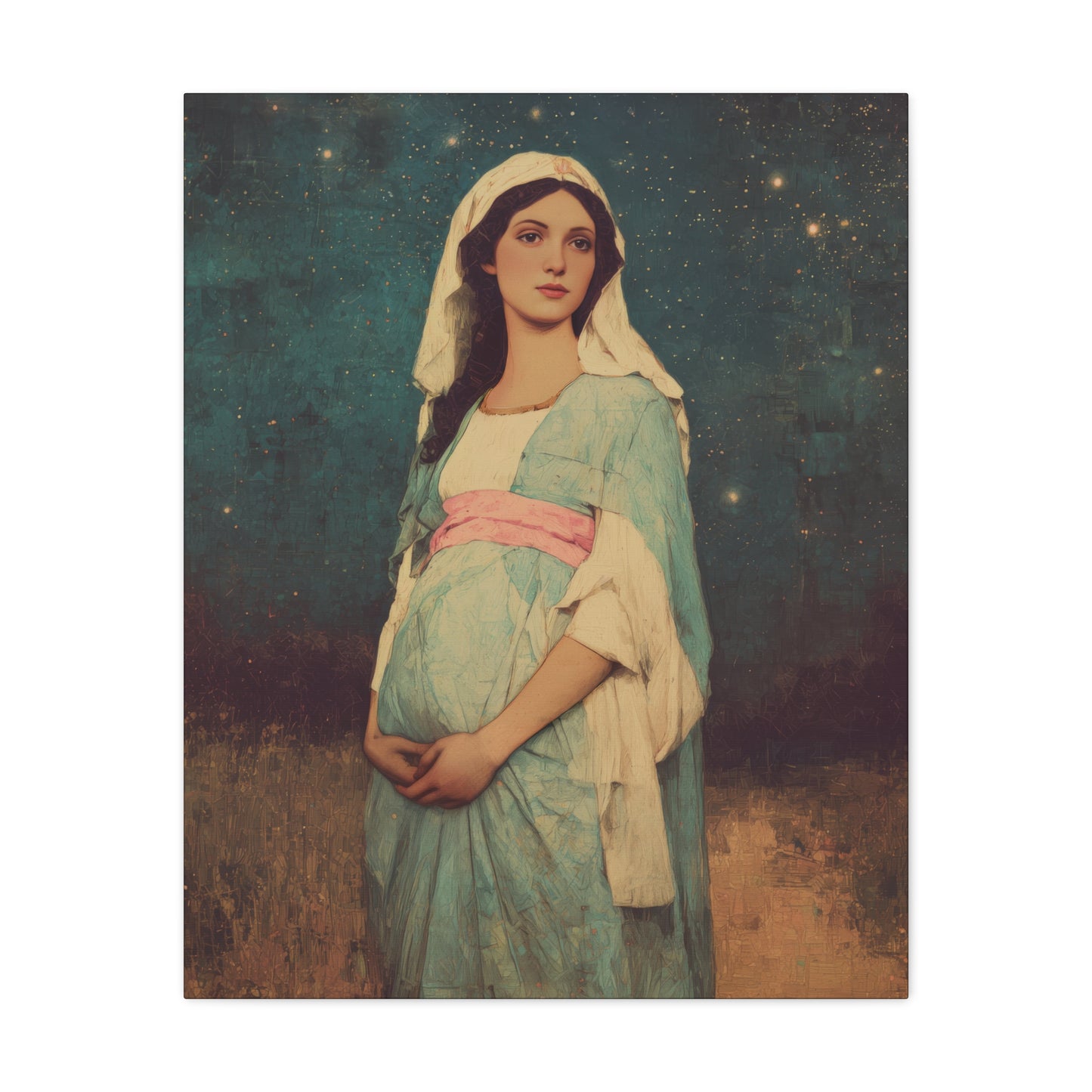 Our Lady of 'O' - Our Lady of Expectation - Mother Mary - Marian Art - Gallery Wrapped Canvas - Print - Catholic Art Print