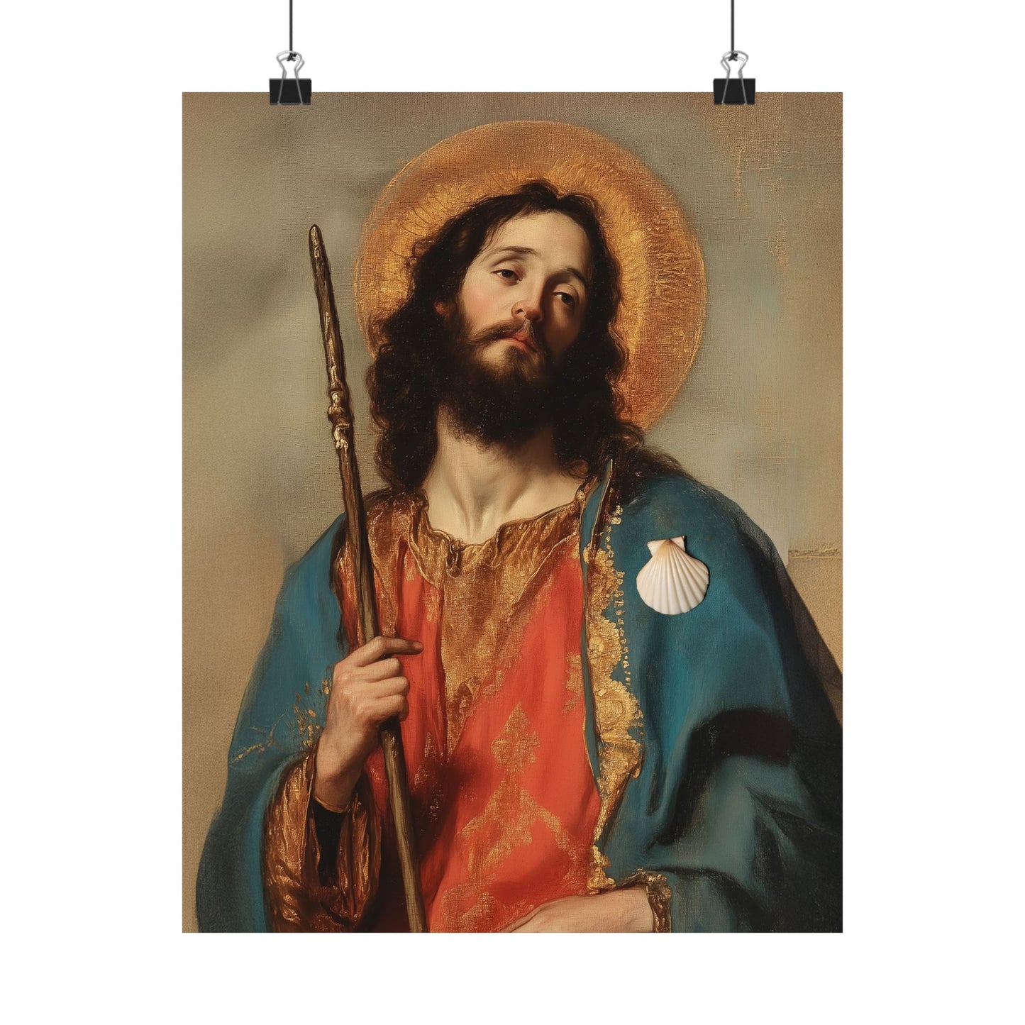 Saint James the Greater - Apostle - Sanctified Souls Print - Multiple Sizes - Premium Posters - Catholic Art - Christian Home Decor Artwork