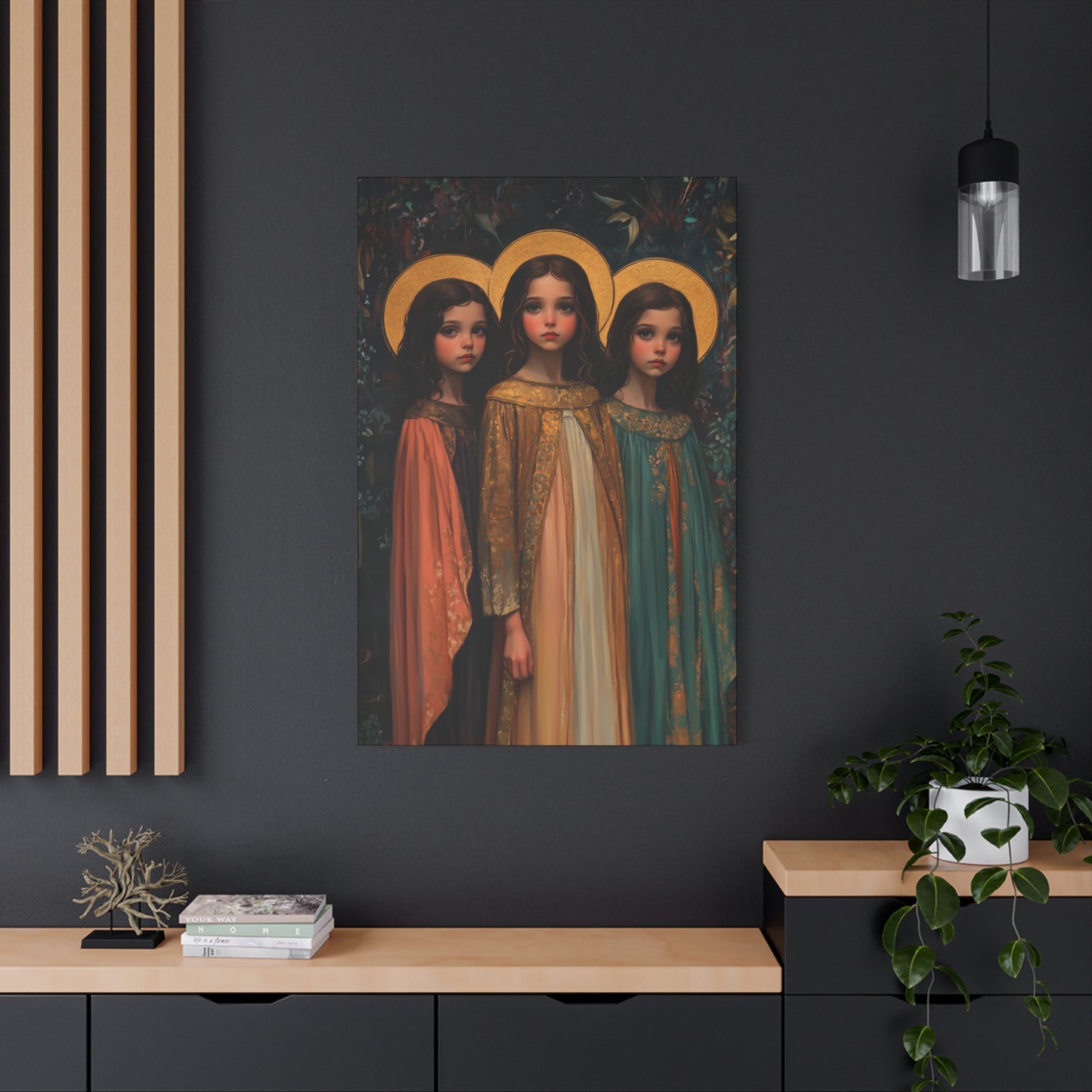 Saints Faith, Hope and Charity - Museum Wrapped Canvas - Print - Religious Art for your Home - Christian print - Prayer Room Catholic Saint