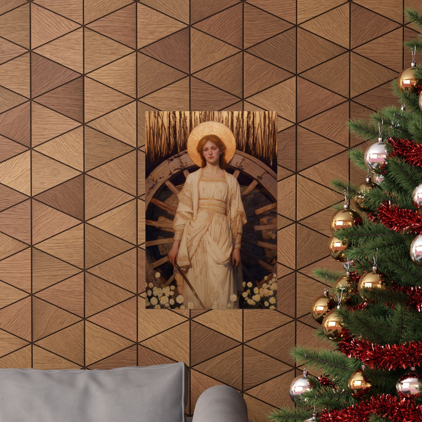 Saint Catherine of Alexandria - Sanctified Souls Print - Multiple Sizes - Premium Posters - Catholic Art - Christian Home Decor Artwork