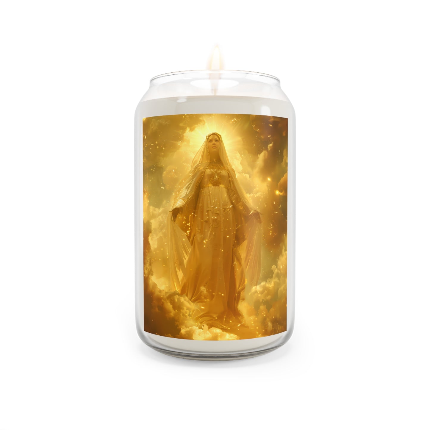 Virgin Mary - Mystical Sun - Golden Mary - Scented Prayer Candle, 13.75oz -  Candle - Catholic Art - prayer room Scented Candle