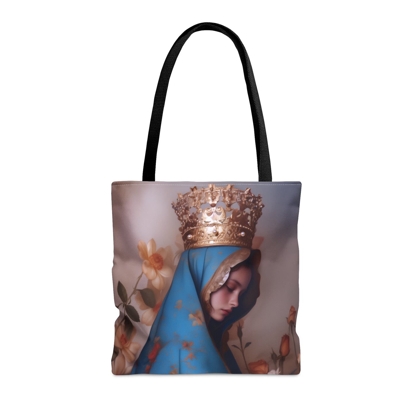 Our Lady of the Roses - Tote Bag - Large Medium Small Faith Art Bag - Catholic Faith Purse - Mother Mary