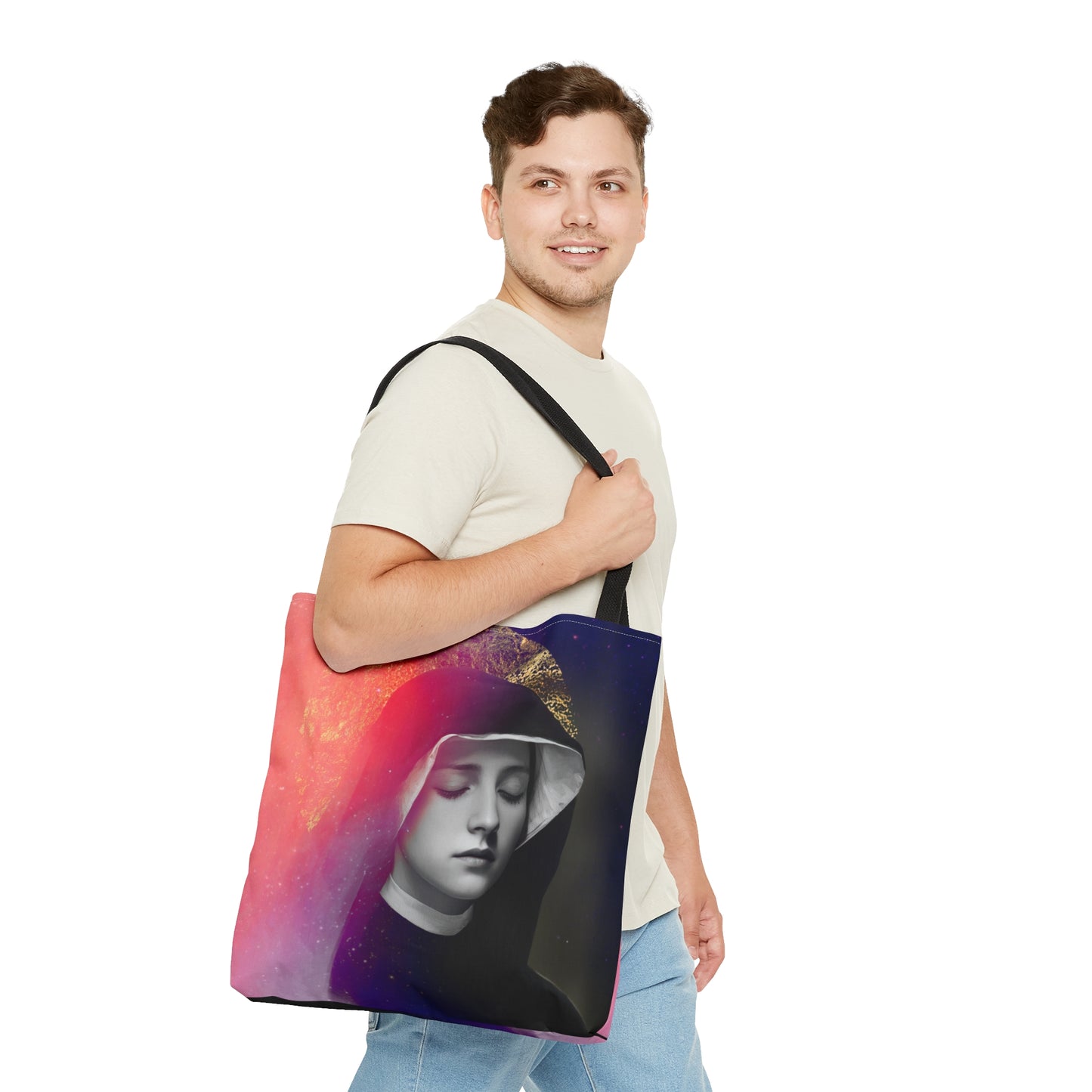 Saint Faustina Kowalska - Tote Bag - Large Medium Small Faith Art Bag - Bible Study Faith Purse - Double Sided Prayer Tote
