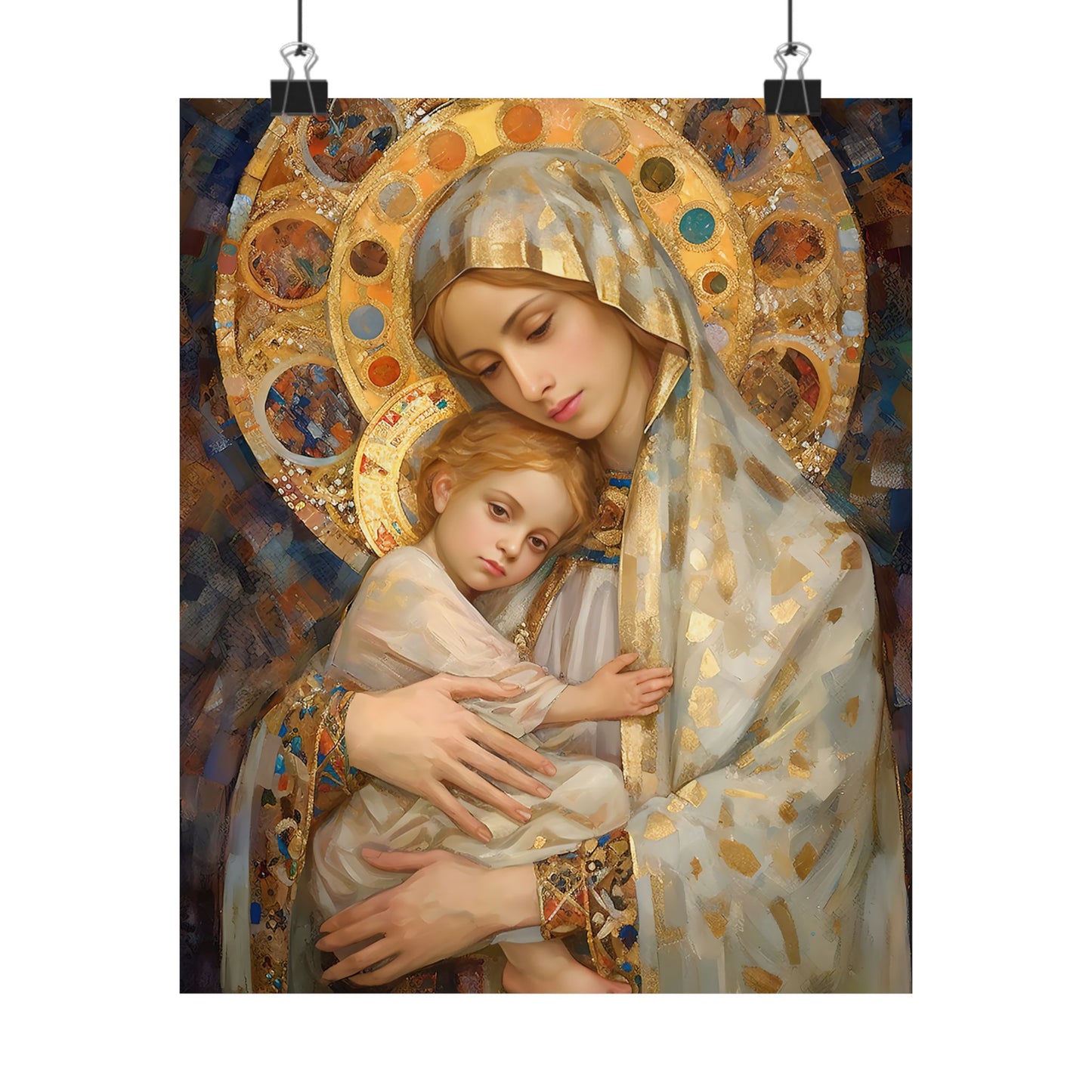Madonna and Child - Print - Sanctified Souls Print - Multiple Sizes - Premium Matte Vertical Posters - Mary and the Christ Child