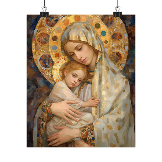 Madonna and Child - Print - Sanctified Souls Print - Multiple Sizes - Premium Matte Vertical Posters - Mary and the Christ Child