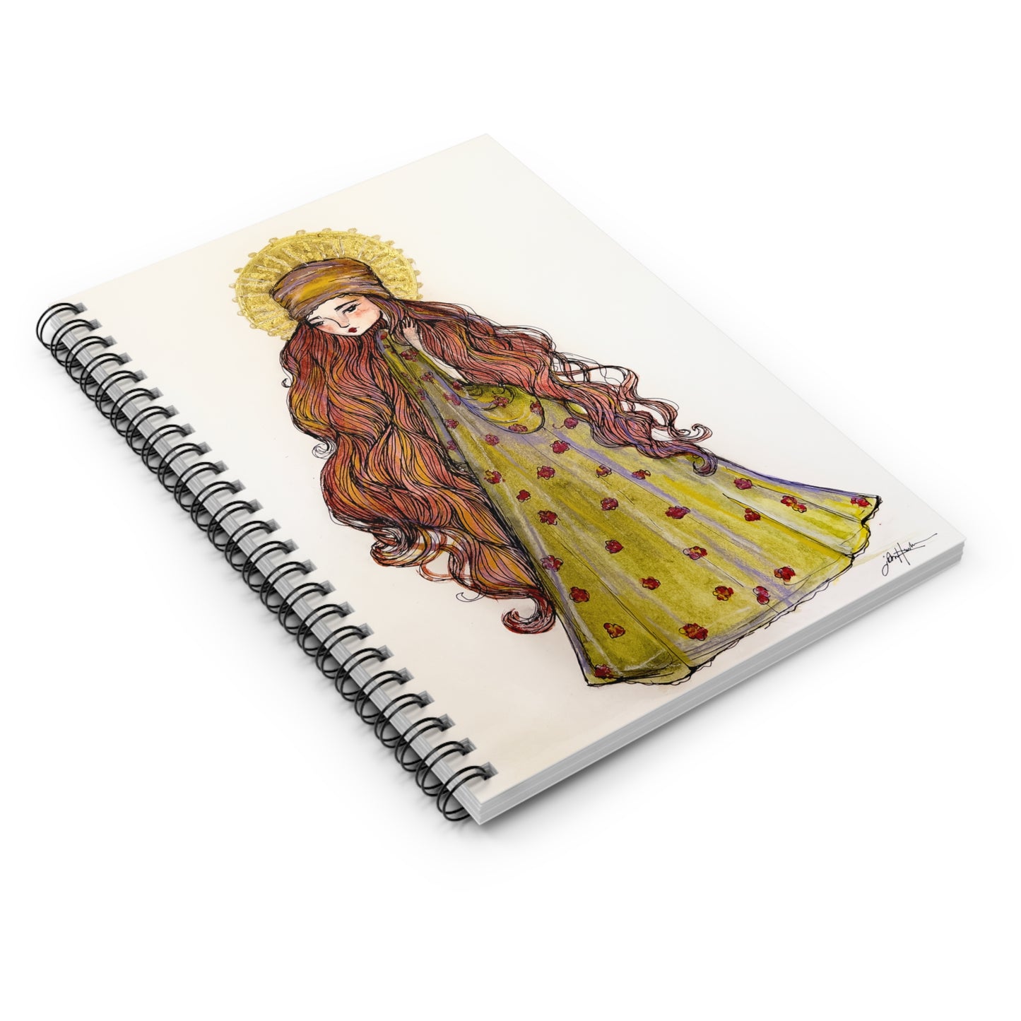 Saint Mary Magdalene Catholic Spiral Notebook | Christian Prayer Journal | Hand-Drawn Sacred Art Notebook | Religious Journal