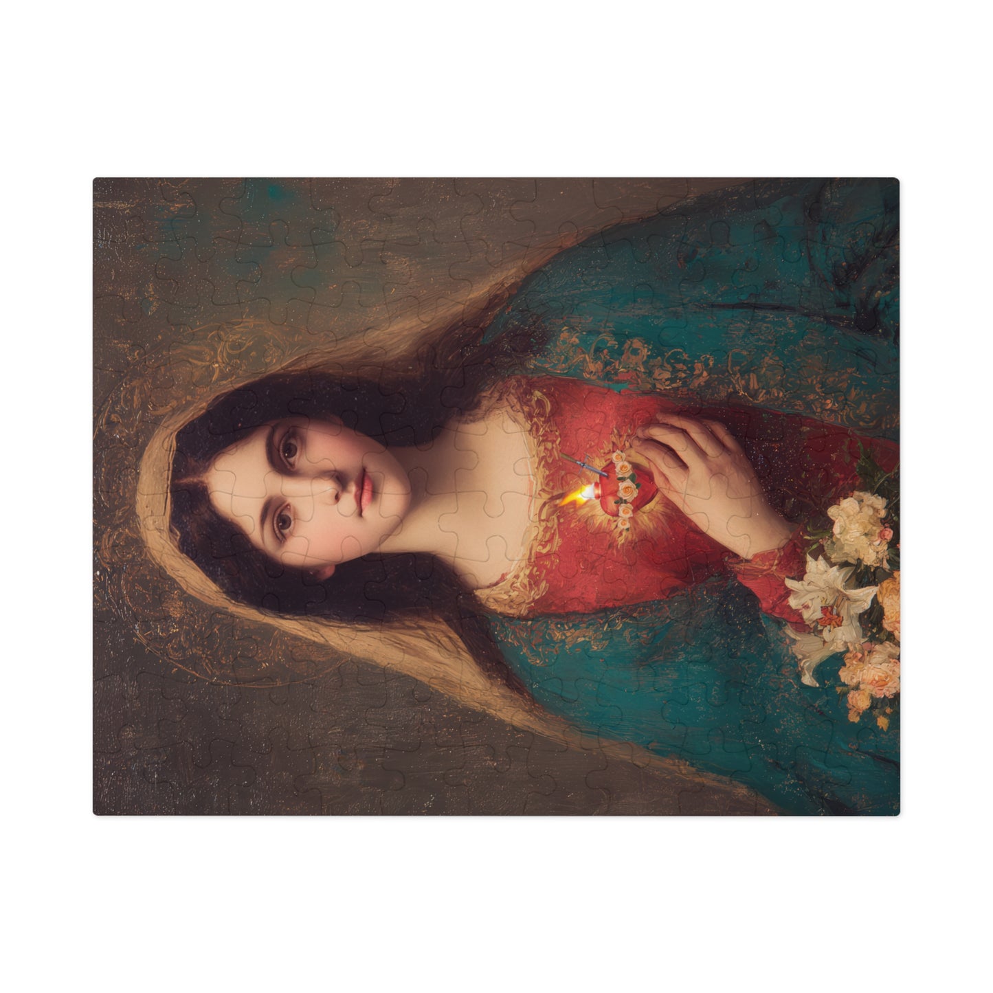 The Immaculate Heart of Mary - Mother Mary - Marian Art - Puzzle - Keepsake Tin - Jigsaw Puzzle (30, 110, 252, 500,1000-Piece)