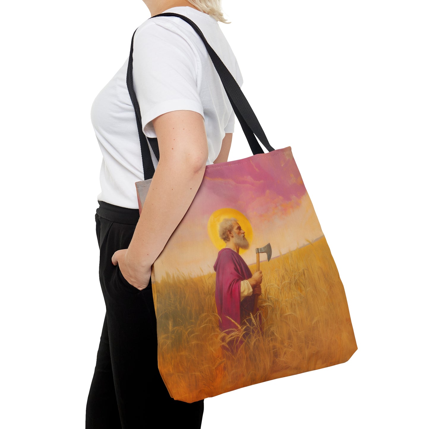 Saint Matthias - Tote Bag - Large Medium Small Faith Art Bag - Bible Study Faith Purse - Double Sided