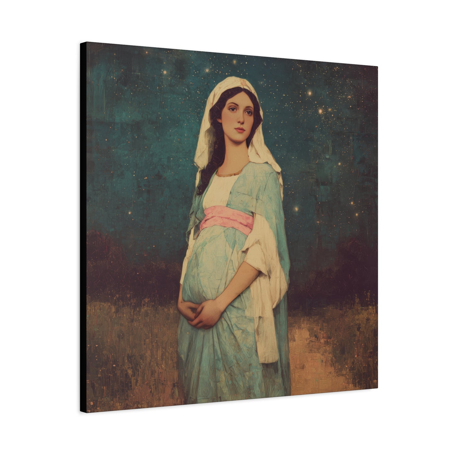 Our Lady of 'O' - Our Lady of Expectation - Mother Mary - Marian Art - Gallery Wrapped Canvas - Print - Catholic Art Print