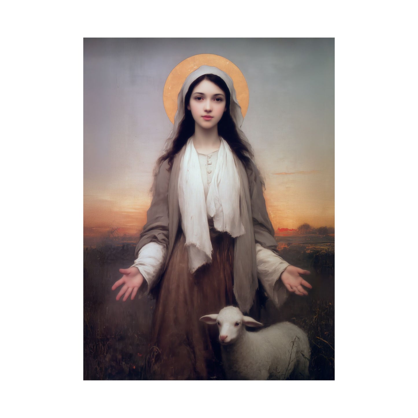 Saint Germaine Cousin - Sanctified Souls Print - Multiple Sizes - Premium Matte Vertical Posters