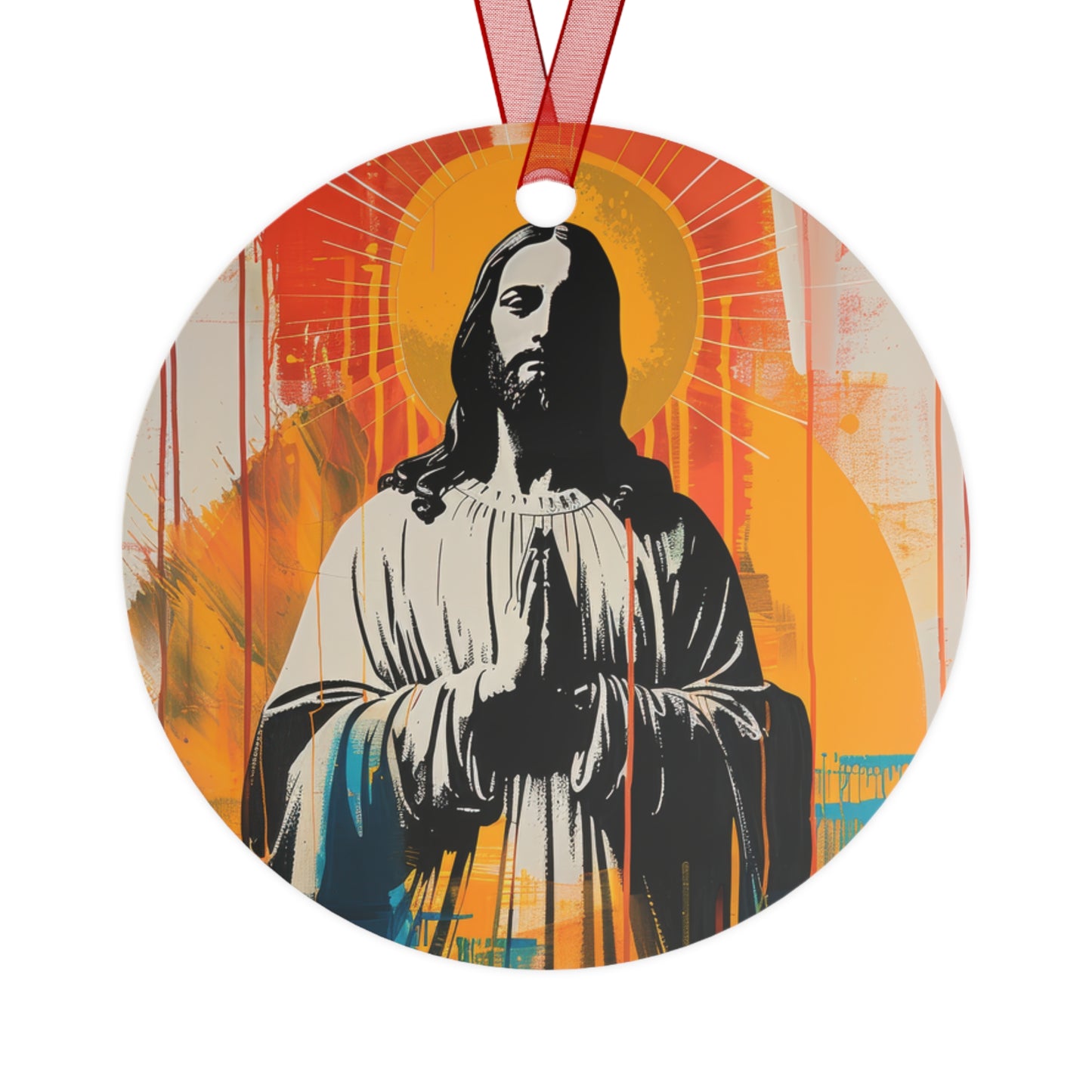 Jesus, King of Peace and Light Metal Ornament - Religious Holiday Christmas Ornament and Keepsake - Catholic Keepsake