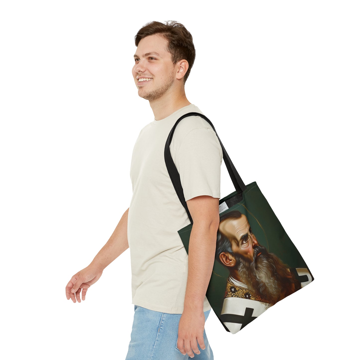 Saint Basil the Great Tote Bag - Purse - Three sizes - Large Medium Small Faith Art Bag - Catholic faith carry-all purse - Double Sided