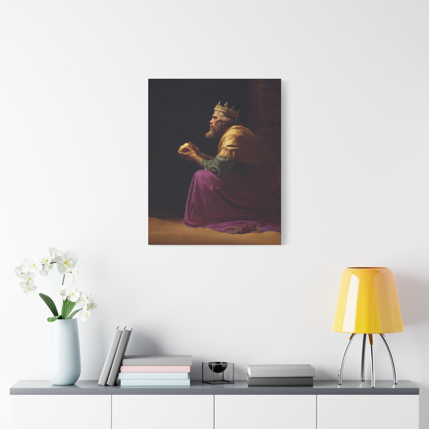 Melchior and the Gift Fit for a King - 3 Wise Men - Gallery Wrapped Canvas - Print - Religious Art for your Home - Catholic