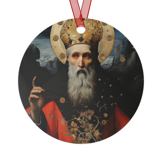 Saint Augustine of Hippo Metal Ornament - Religious Holiday Christmas Ornament and Keepsake - Double sided