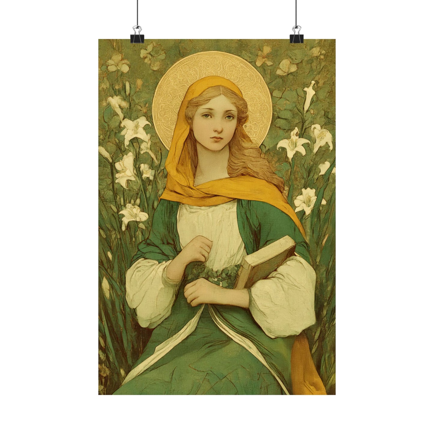 Saint Dymphna - Sanctified Souls Print - Multiple Sizes - Premium Matte Vertical Posters - Catholic