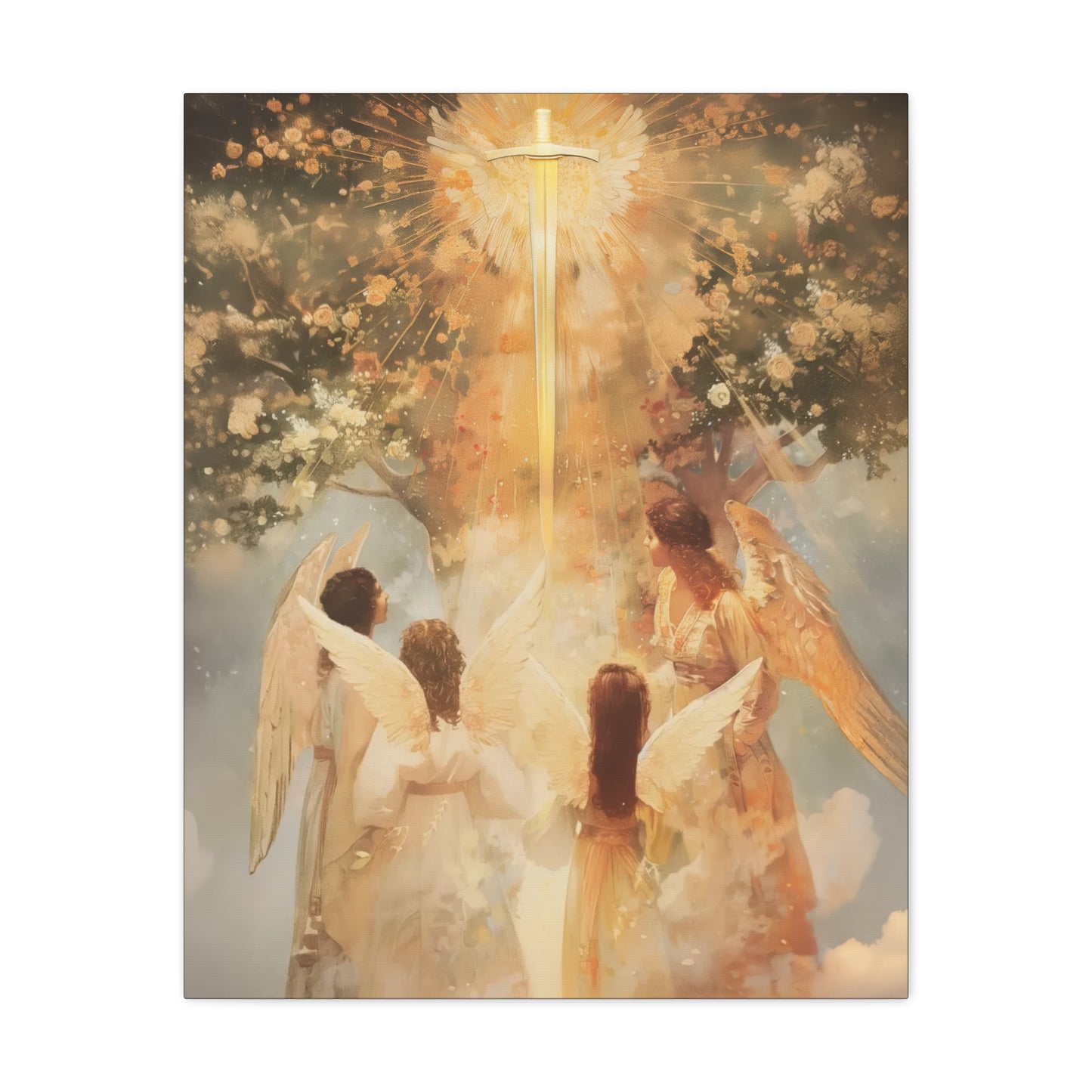 The Watchers of the First Dawn - Guardians of Eden - Gallery Wrapped Canvas - Print - Religious Art for your Home - Catholic Art