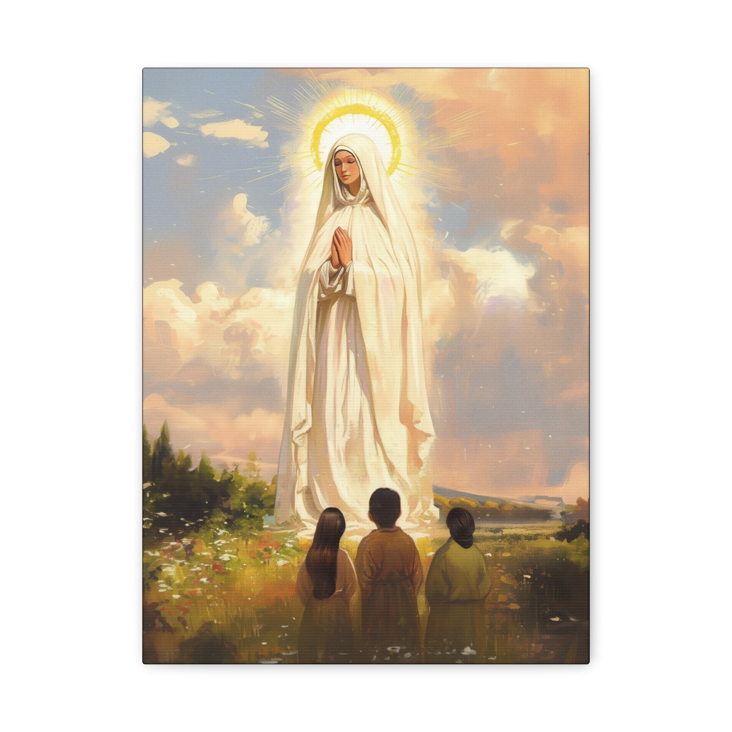 Our Lady of Fátima - Gallery Wrapped Canvas - Print - Religious Art for your Home - Catholic art print - prayer room art