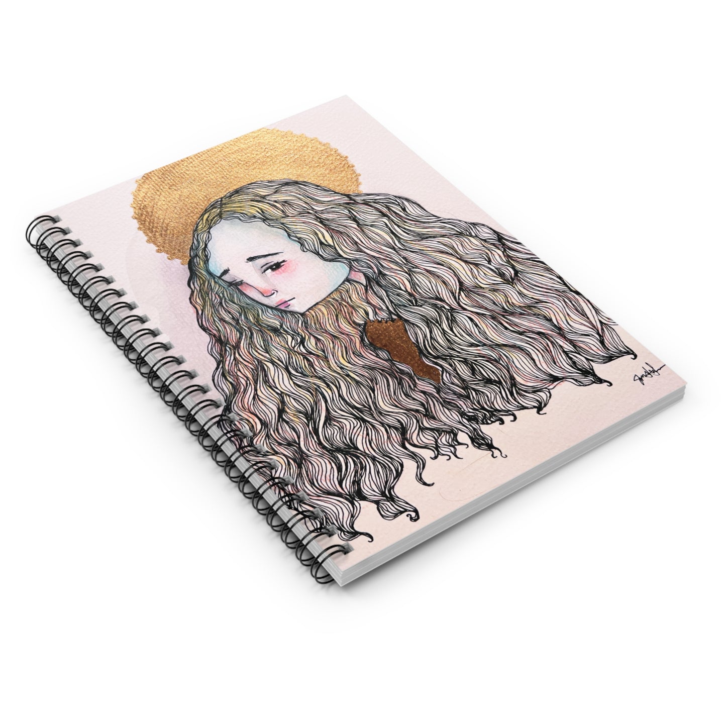 Saint Philomena Lined Journal - Hand-Drawn Catholic Art - Spiral Notebook | Christian Prayer Journal | Religious Journal
