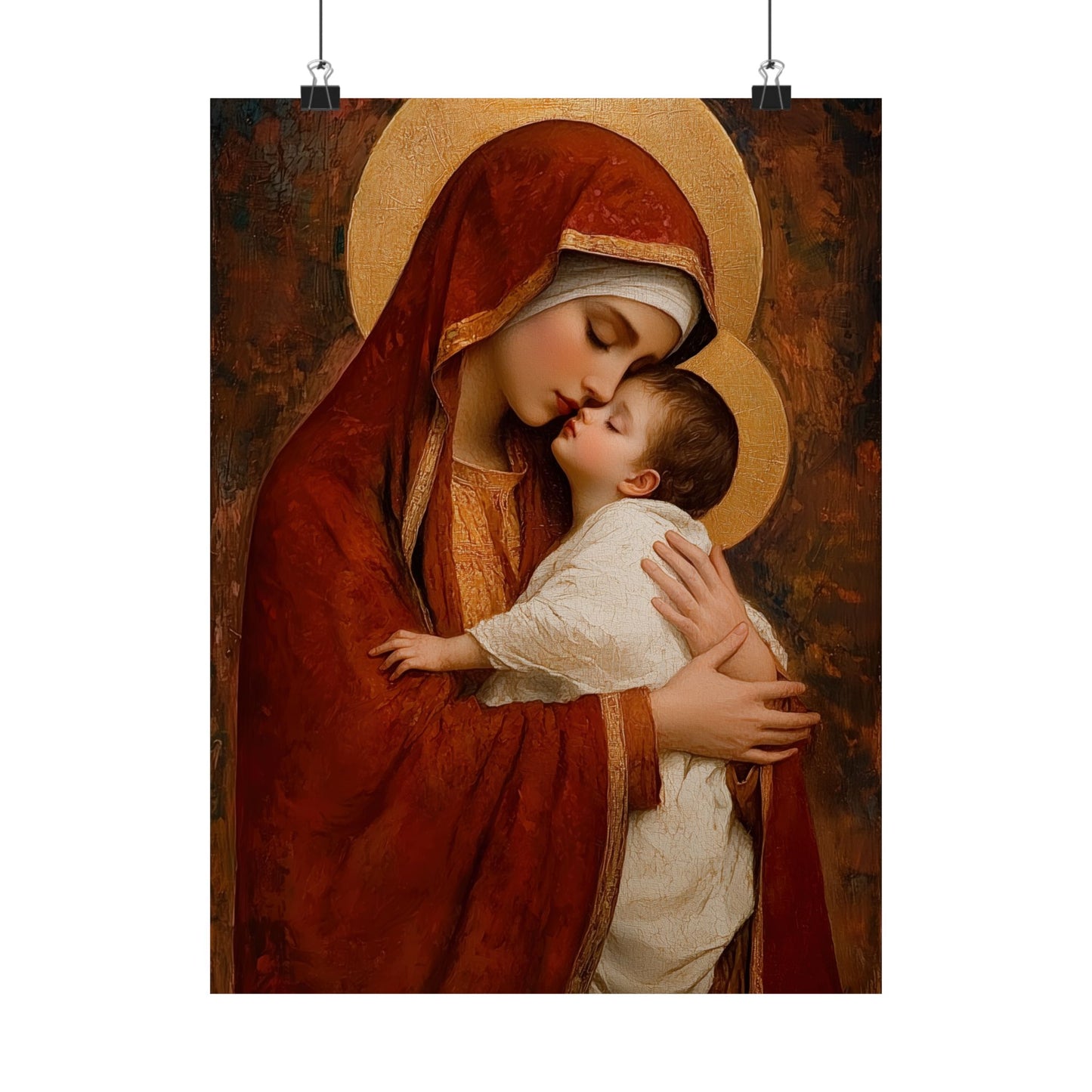 Our Lady of Tenderness - Mother Mary and the Christ Child - Marian Art - Sanctified Souls Print - Multiple Sizes - Premium Vertical Posters