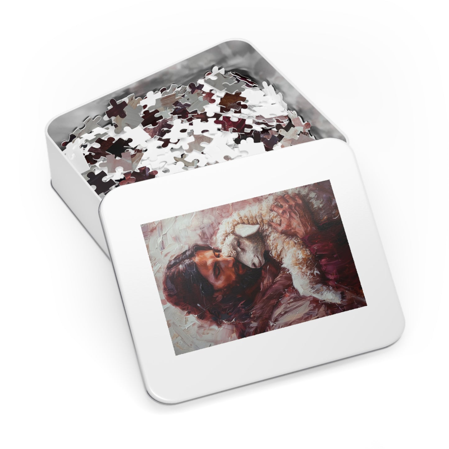Jesus and the Little Lamb - Puzzle and Keepsake Tin - Religious (30, 110, 252, 500,1000) - Religious Puzzle - Christ the Savior Art print