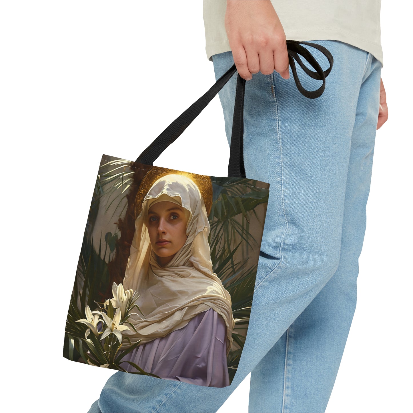 Saint Adele Tote Bag - Large Medium Small Faith Art Bag - Re usable Tote Purse - Double Sided - Catholic Art Bag