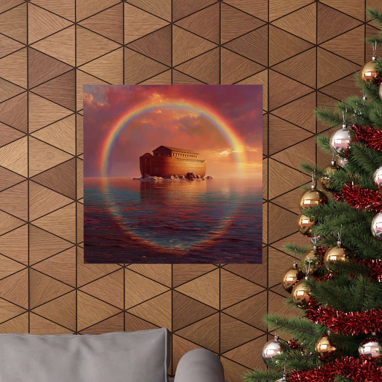 Sheltered Beneath the Covenant Sky - Noah's Ark - Sanctified Souls Print - Multiple Sizes - Premium Matte Vertical Posters