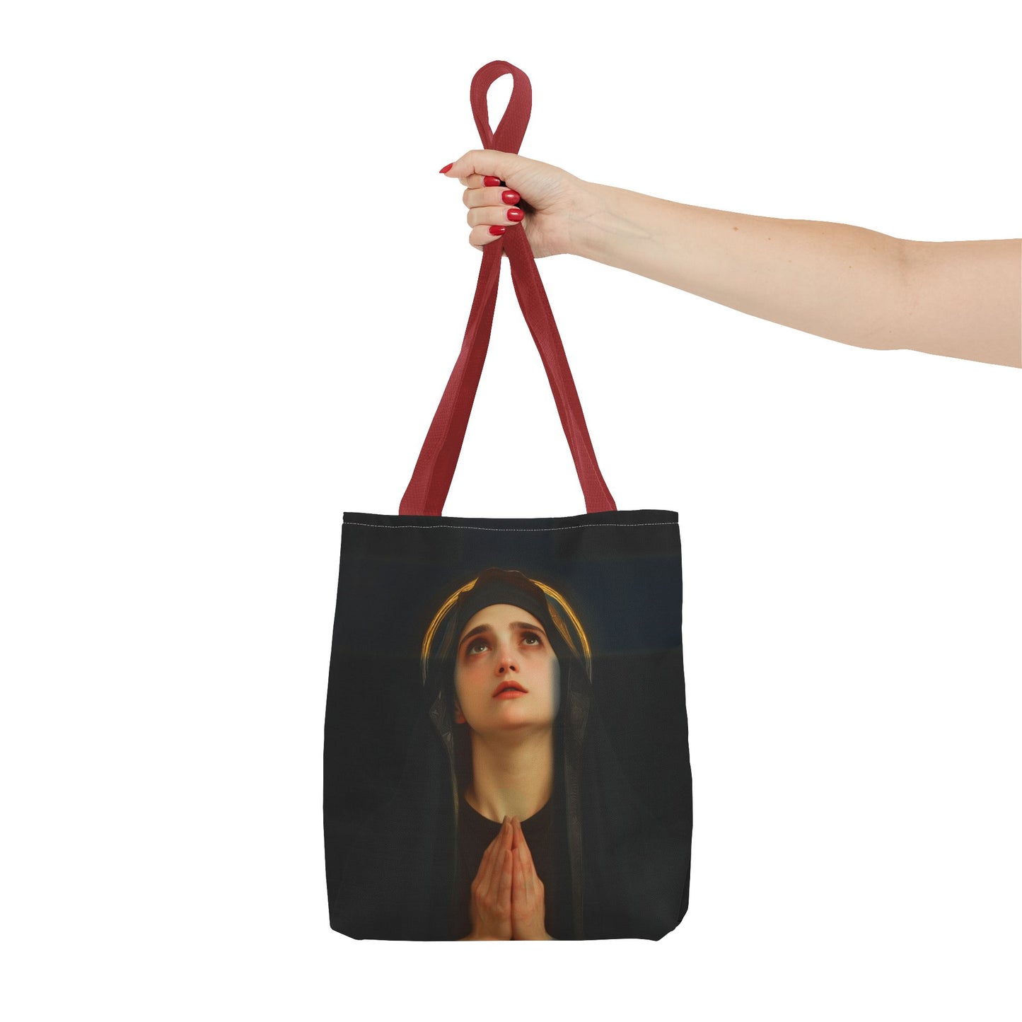 Our Lady of the Cross - Mother Mary  - Our Lady of the Crucifix - Marian Art - Tote Bag - Large Medium Small Faith Art Bag - Tote Purse