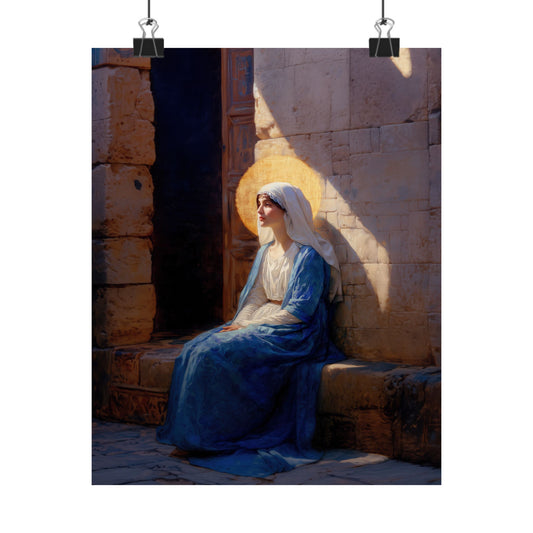 The Quiet Fiat That Split the Darkness, Mary's Yes - Sanctified Souls Print - Multiple Sizes - Premium Matte Vertical Posters