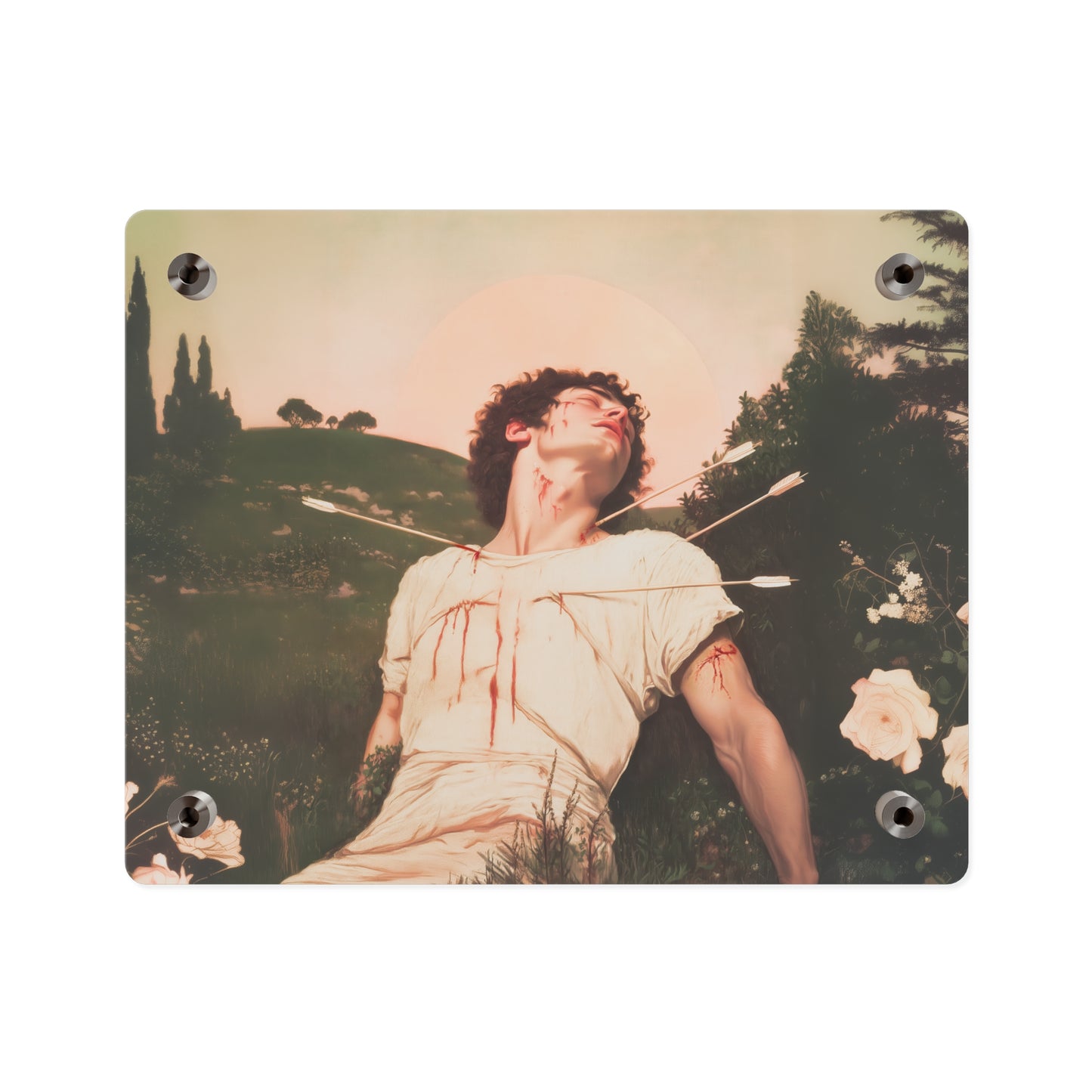 Saint Sebastian Wall Art Panel - Ready to Hang Acrylic Print - Catholic Saint Art - Patron Saint Print - No Frame needed