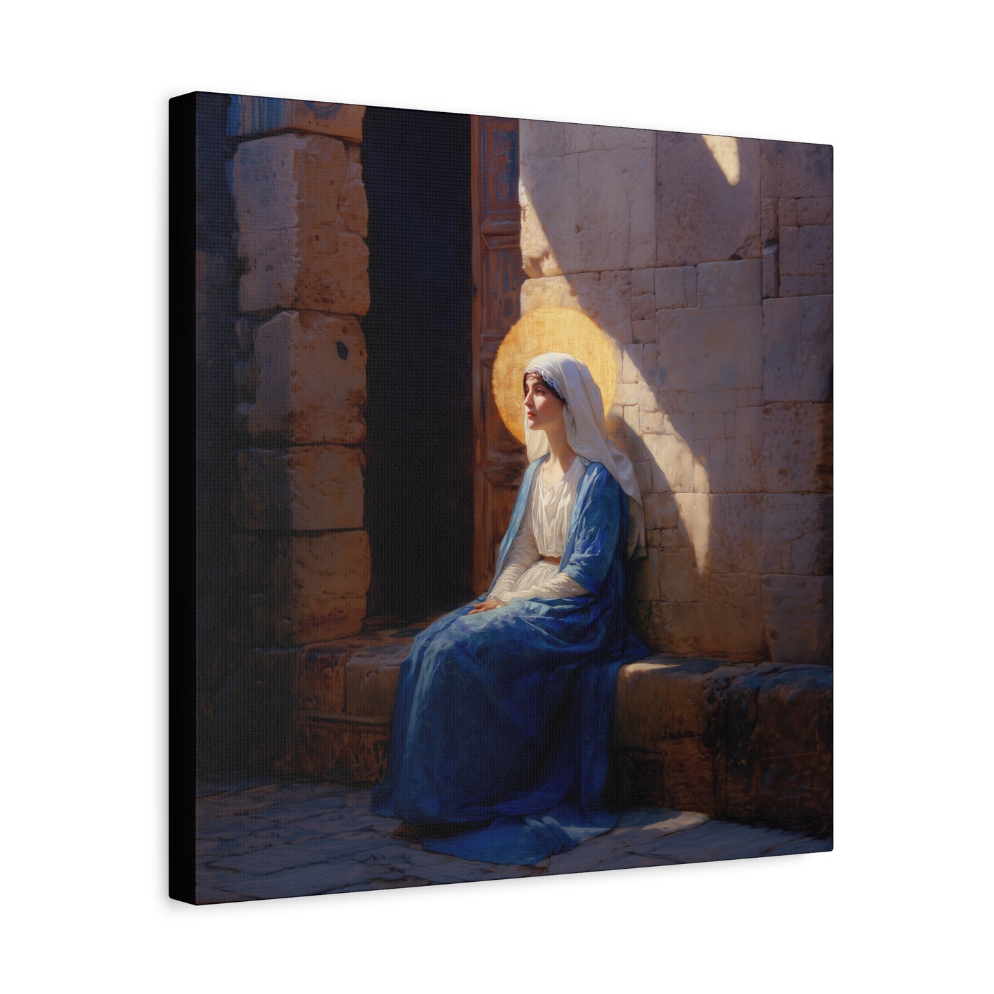 The Quiet Fiat That Split the Darkness, Mary's Yes - Gallery Wrapped Canvas - Print - Religious Art for your Home - Catholic Art