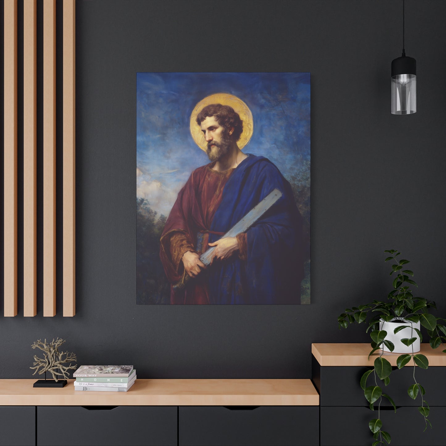 Saint Simon the Apostle  - Gallery Wrapped Canvas - Print - Religious Art for your Home - Catholic Art