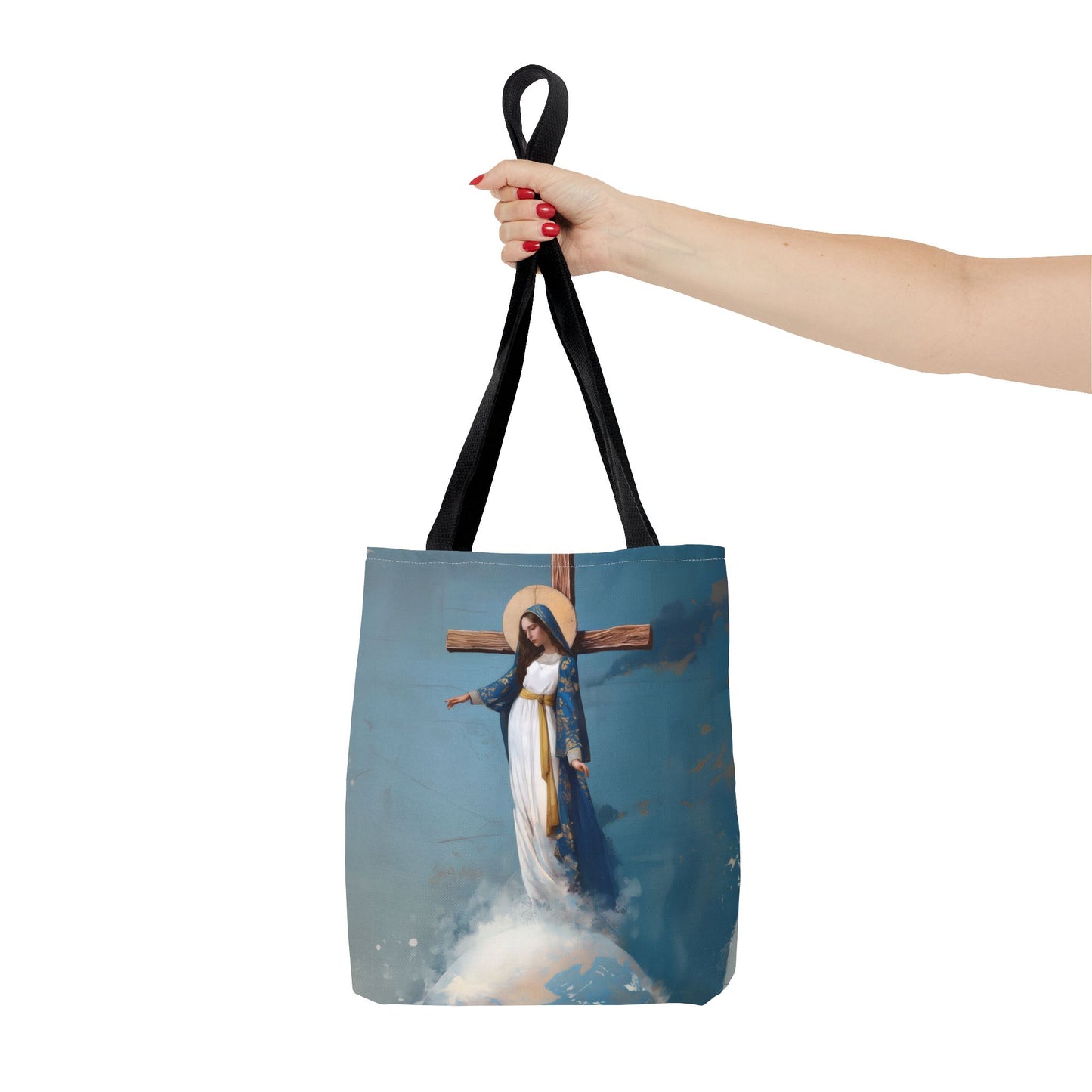 The Lady Of All Nations - Marian Devotion - Mother Mary - Tote Bag - Large Medium Small Faith Art Bag - Re-usable Tote Purse - Double Sided