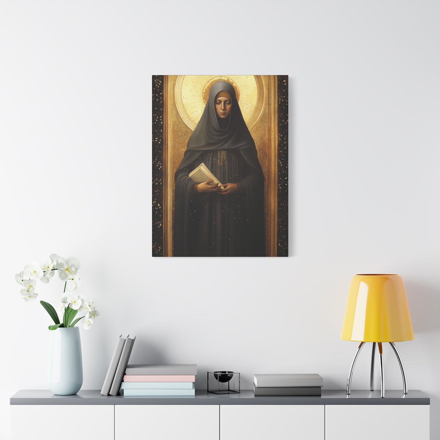 Saint Monica of Hippo - Museum Wrapped Canvas - Sanctified Souls Print - Religious Art for your Home