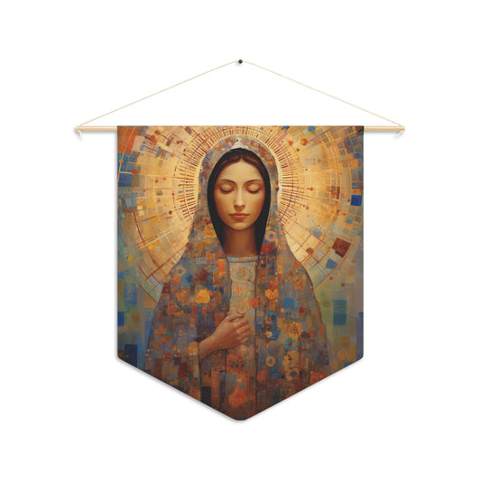 the Virgin of the Americas Wall Banner / Wall Hanging - Our Lady of Guadalupe - Prayer room - Catholic - Saints - Large Print - 18" x 21"
