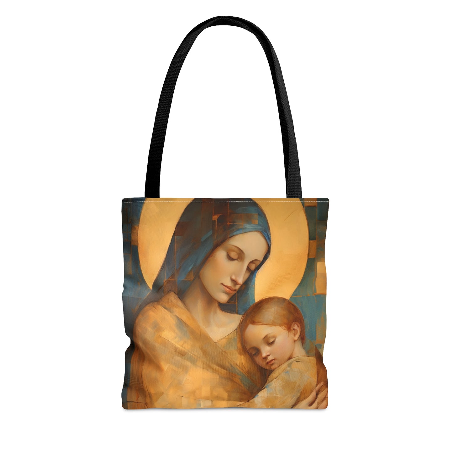 Heavenly Connection - Mary and the Divine Son Tote Bag - Large Medium Small Faith Art Bag - Re usable Tote Purse - Catholic Art Bag