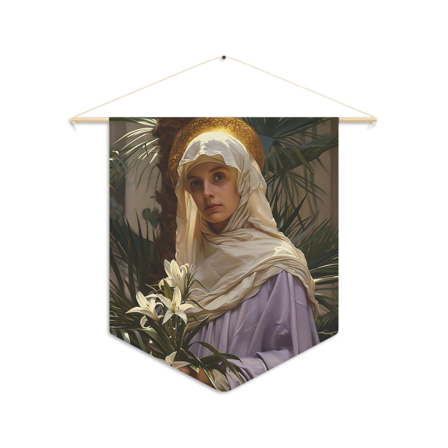 Saint Adele Pennant / Banner / Wall Hanging - Prayer room art - Catholic Home Art - Large Saint Art for your home - 18" x 21"
