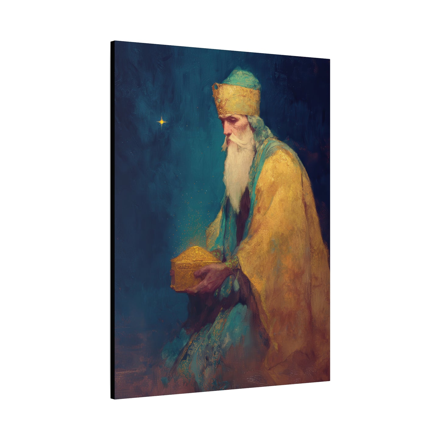 Caspar and the Offering of Worship - 3 Wise Men - Gallery Wrapped Canvas - Print - Religious Art for your Home - Catholic