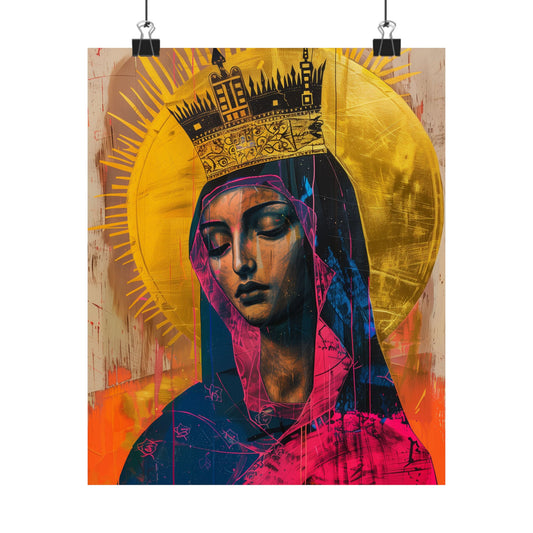 Mother Mary - Queen of the Universe Poster Print - Sanctified Souls Print - Multiple Sizes - Premium Posters - Catholic Art
