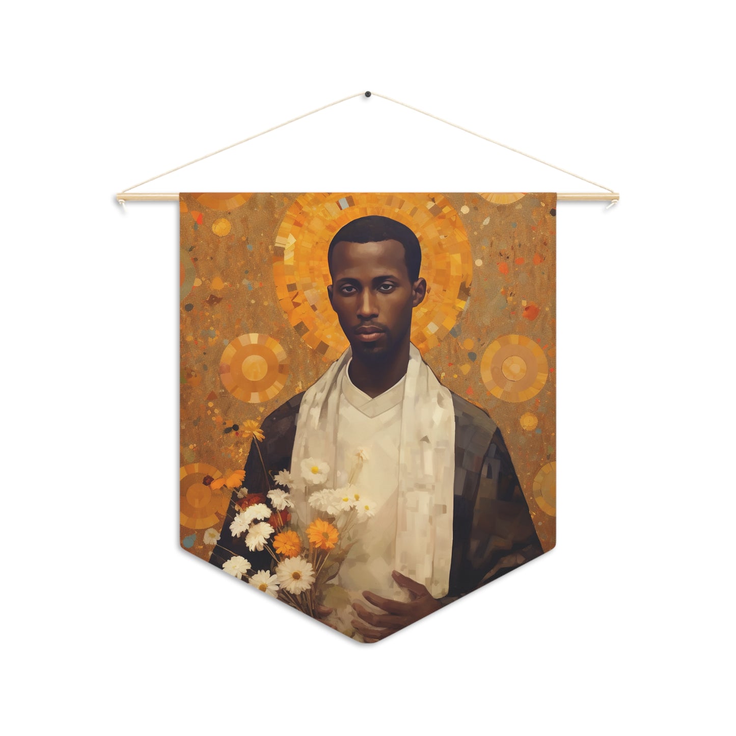 Saint Martin de Torres Wall Banner / Wall Hanging - Prayer room art - Catholic Home Art - Large Saint Art - 18" x 21"