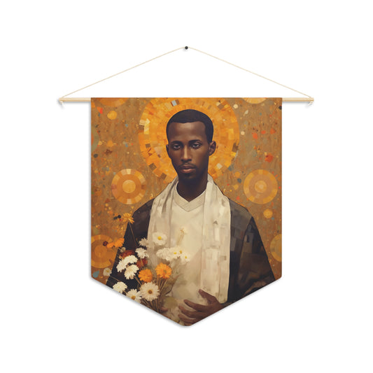 Saint Martin de Torres Wall Banner / Wall Hanging - Prayer room art - Catholic Home Art - Large Saint Art - 18" x 21"