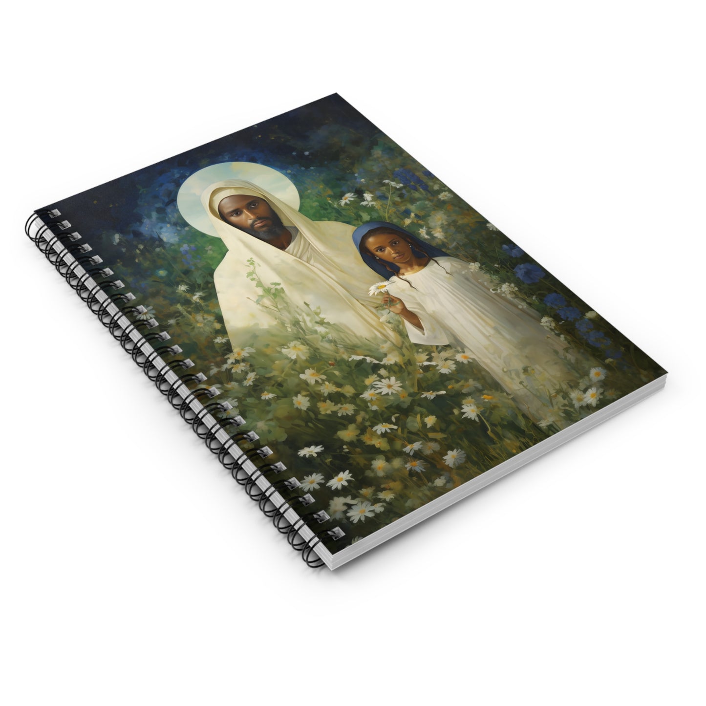 Saint Joachim Notebook - Sanctified Souls Art - Religious Based Notebook - Spiral Notebook - Ruled Line - Patron Saint of Fathers